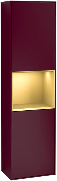 VILLEROY BOCH Vysoká skříňka Finion, s osvětlením, 2 dveře, 418 x 1516 x 270 mm, matný lak Peony / matný lak Gold #F460HFHB