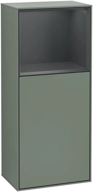 VILLEROY BOCH Boční skříňka Finion, s osvětlením, 1 dveře, 418 x 936 x 270 mm, olivový matný lak / půlnoční modrý matný lak #F500HGGM