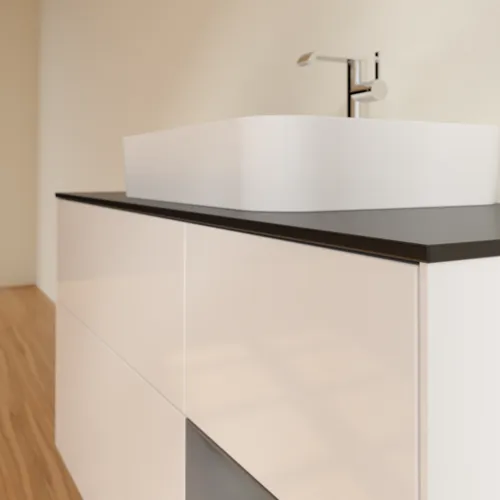 VILLEROY BOCH Toaletní skříňka Finion, s osvětlením, 3 výsuvy, 1200 x 603 x 501 mm, lesklý bílý lak / antracitový matný lak / černé matné sklo #F422GKGF, obrázek 6