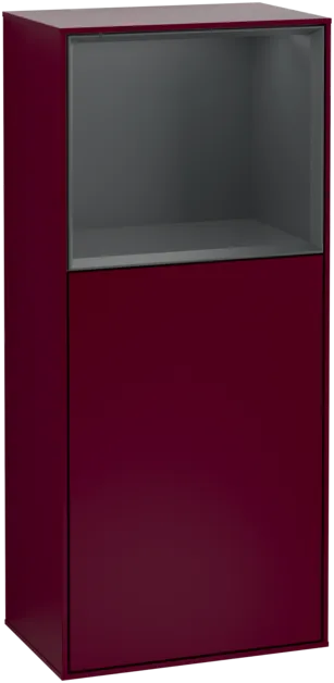 VILLEROY BOCH Boční skříňka Finion, s osvětlením, 1 dvířka, 418 x 936 x 270 mm, matný lak Peony / matný lak Midnight Blue #F500HGHB