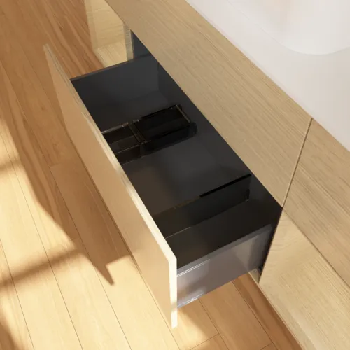 VILLEROY BOCH Toaletní skříňka Finion, s osvětlením, 4 výsuvy, 1600 x 603 x 501 mm, dubová dýha / dubová dýha / sklo bílé matné #F451PCPC, obrázek 6
