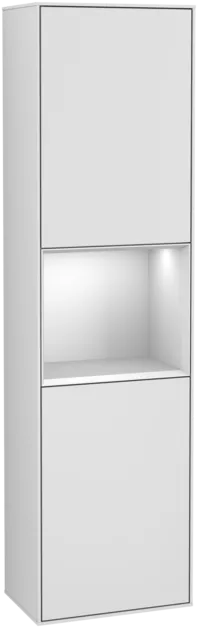 VILLEROY BOCH Vysoká skříňka Finion, s osvětlením, 2 dveře, 418 x 1516 x 270 mm, bílý matný lak / bílý matný lak #F470MTMT