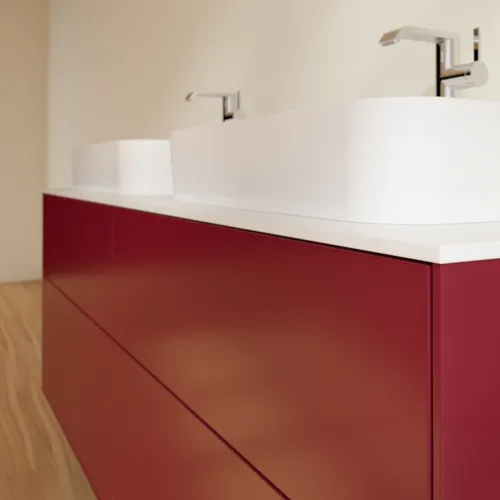 VILLEROY BOCH Toaletní skříňka Finion, 4 výsuvy, 1600 x 603 x 501 mm, Peony Matt Lacquer / Glass White Matt #F43100HB, obrázek 3