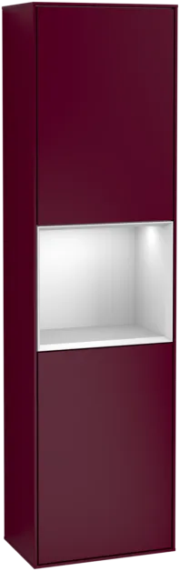 VILLEROY BOCH Vysoká skříňka Finion, s osvětlením, 2 dveře, 418 x 1516 x 270 mm, matný lak Pivoňka / bílý matný lak #F470MTHB