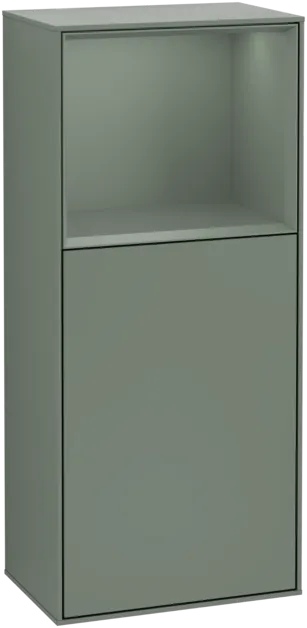VILLEROY BOCH Boční skříňka Finion, s osvětlením, 1 dveře, 418 x 936 x 270 mm, olivový matný lak / olivový matný lak #F500GMGM