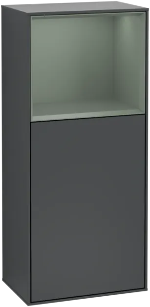 VILLEROY BOCH Boční skříňka Finion, s osvětlením, 1 dveře, 418 x 936 x 270 mm, Midnight Blue Matt Lacquer / Olive Matt Lacquer #F500GMHG