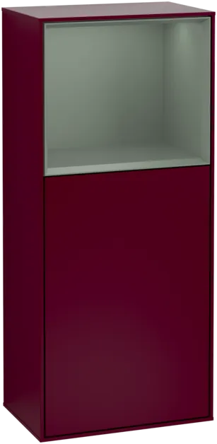 VILLEROY BOCH Boční skříňka Finion, s osvětlením, 1 dvířka, 418 x 936 x 270 mm, matný lak Peony / matný lak Olive #F500GMHB