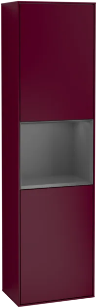 VILLEROY BOCH Vysoká skříňka Finion, s osvětlením, 2 dveře, 418 x 1516 x 270 mm, matný lak Peony / matný lak Anthracite #F460GKHB