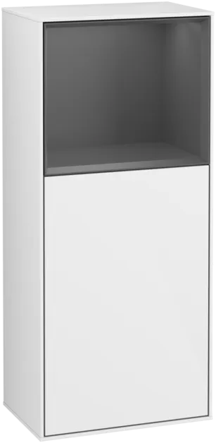 VILLEROY BOCH Boční skříňka Finion, s osvětlením, 1 dveře, 418 x 936 x 270 mm, lesklý bílý lak / antracitový matný lak #F500GKGF