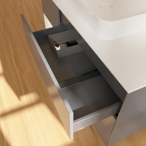VILLEROY BOCH Toaletní skříňka Finion, s osvětlením, 3 výsuvy, 1200 x 603 x 501 mm, antracitový matný lak / bílý matný lak / bílé matné sklo #F411MTGK, obrázek 9