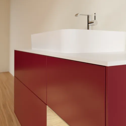 VILLEROY BOCH Toaletní skříňka Finion, s osvětlením, 3 výsuvy, 1200 x 603 x 501 mm, matný lak Peony / dubová dýha / bílé matné sklo #F421PCHB, obrázek 6