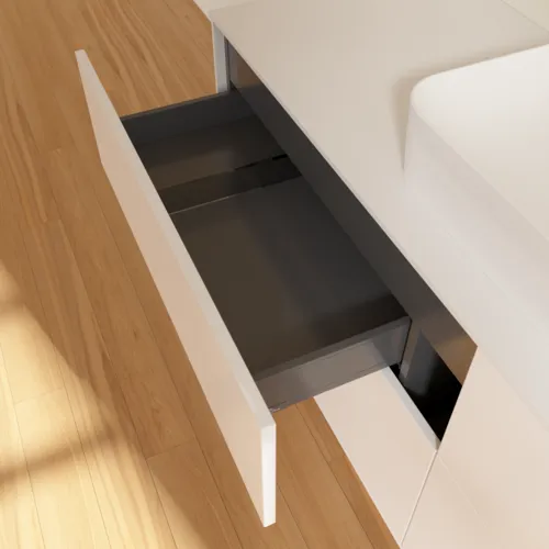 VILLEROY BOCH Toaletní skříňka Finion, 4 výsuvy, 1600 x 603 x 501 mm, bílý matný lak / sklo bílé matné #F44100MT, obrázek 4