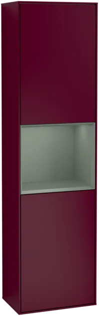 VILLEROY BOCH Vysoká skříňka Finion, s osvětlením, 2 dveře, 418 x 1516 x 270 mm, matný lak Peony / matný lak Olive #F460GMHB