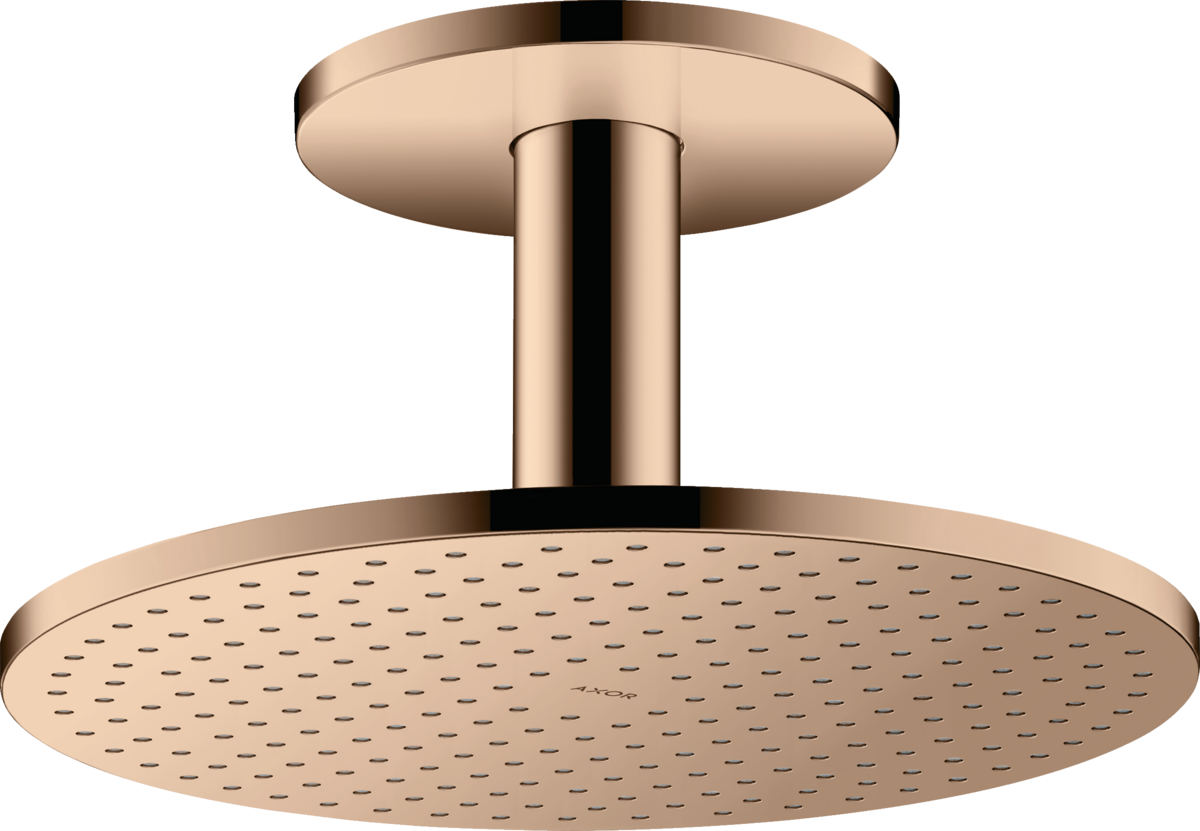 HANSGROHE Sprchová hlavice AXOR ShowerSolutions 300 2jet s připojením ke stropu #35304300 - Leštěné červené zlato