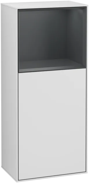 VILLEROY BOCH Boční skříňka Finion, s osvětlením, 1 dveře, 418 x 936 x 270 mm, bílý matný lak / půlnoční modrý matný lak #F500HGMT