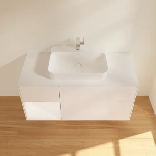 VILLEROY BOCH Toaletní skříňka Finion, s osvětlením, 3 výsuvy, 1200 x 603 x 501 mm, bílý matný lak / bílý matný lak / sklo bílé matné #F411MTMT, obrázek 4