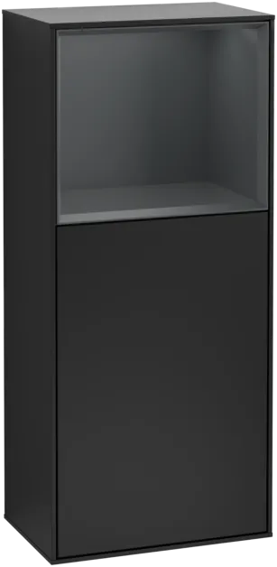 VILLEROY BOCH Boční skříňka Finion, s osvětlením, 1 dveře, 418 x 936 x 270 mm, černý matný lak / půlnoční modrý matný lak #F500HGPD