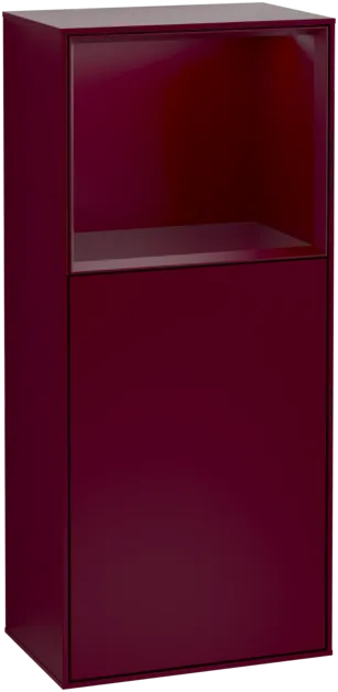 VILLEROY BOCH Boční skříňka Finion, s osvětlením, 1 dvířka, 418 x 936 x 270 mm, Peony Matt Lacquer / Peony Matt Lacquer #F510HBHB