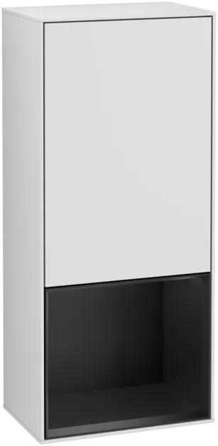 VILLEROY BOCH Boční skříňka Finion, s osvětlením, 1 dveře, 418 x 936 x 270 mm, bílý matný lak / černý matný lak #F540PDMT