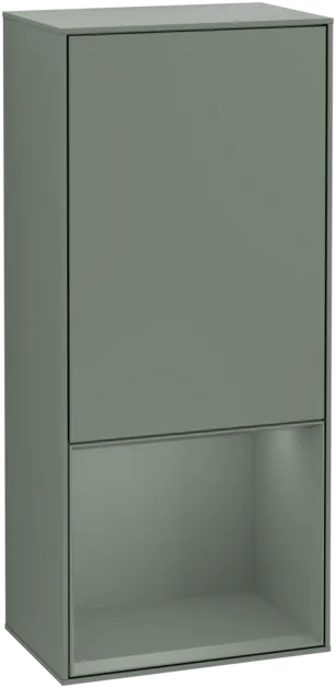 VILLEROY BOCH Boční skříňka Finion, s osvětlením, 1 dveře, 418 x 936 x 270 mm, olivový matný lak / olivový matný lak #F550GMGM