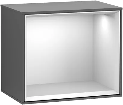 VILLEROY BOCH Policový modul Finion, s osvětlením, 418 x 356 x 270 mm, hedvábně šedý matný lak / pivoňkový matný lak #F580HBHJ