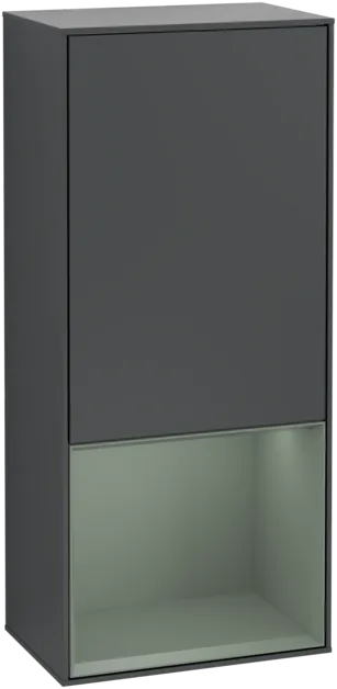 VILLEROY BOCH Boční skříňka Finion, s osvětlením, 1 dveře, 418 x 936 x 270 mm, Midnight Blue Matt Lacquer / Olive Matt Lacquer #F550GMHG