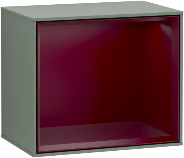 VILLEROY BOCH Policový modul Finion, s osvětlením, 418 x 356 x 270 mm, olivový matný lak / pivoňkový matný lak #F580HBGM
