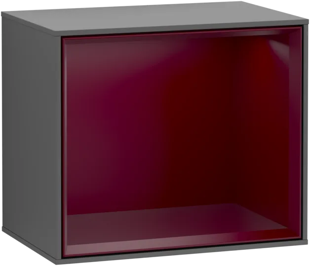 VILLEROY BOCH Regálový modul Finion, s osvětlením, 418 x 356 x 270 mm, antracitový matný lak / pivoňkový matný lak #F580HBGK