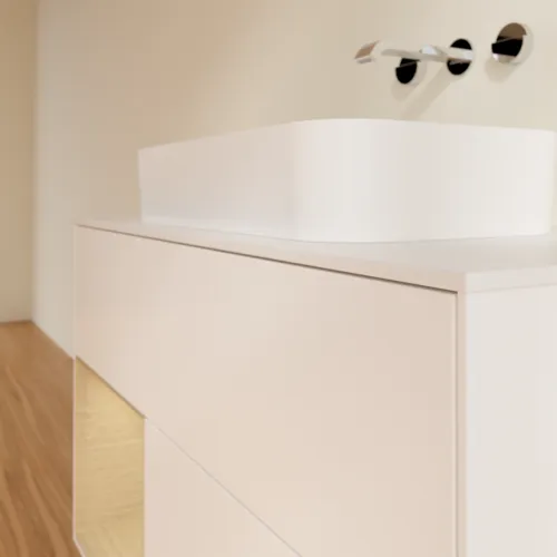 VILLEROY BOCH Toaletní skříňka Finion, s osvětlením, 2 výsuvy, 1000 x 603 x 501 mm, bílý matný lak / dubová dýha / sklo bílé matné #F651PCMT, obrázek 6