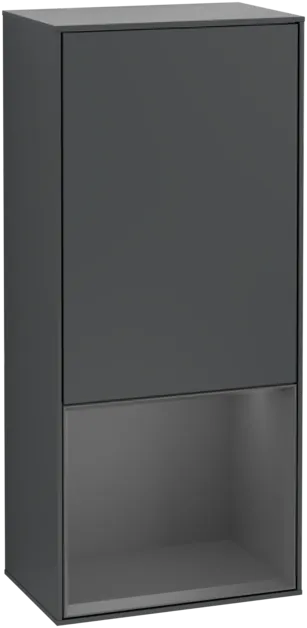 VILLEROY BOCH Boční skříňka Finion, s osvětlením, 1 dveře, 418 x 936 x 270 mm, Midnight Blue Matt Lacquer / Anthracite Matt Lacquer #F550GKHG