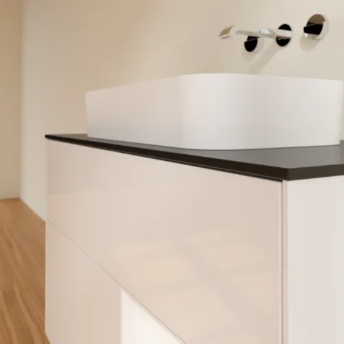 VILLEROY BOCH Umyvadlová skříňka Finion, s osvětlením, 2 výsuvy, 1000 x 603 x 501 mm, lesklý bílý lak / bílý matný lak / černé matné sklo #F662MTGF, obrázek 6
