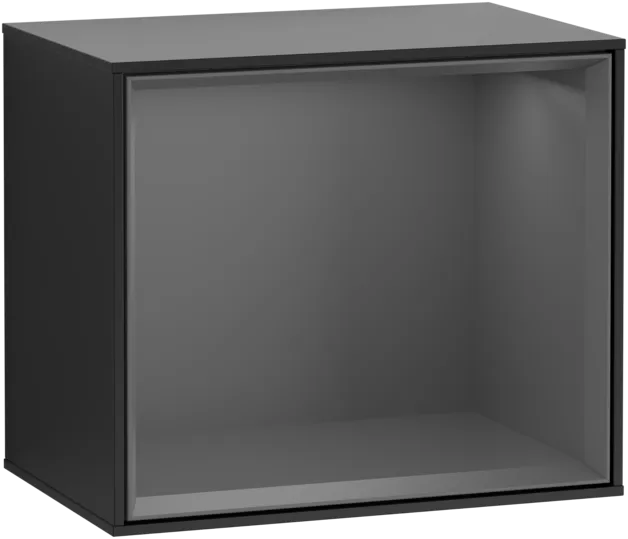 VILLEROY BOCH Policový modul Finion, s osvětlením, 418 x 356 x 270 mm, černý matný lak / antracitový matný lak #F580GKPD