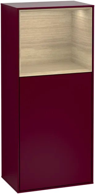 VILLEROY BOCH Boční skříňka Finion, s osvětlením, 1 dvířka, 418 x 936 x 270 mm, matný lak Peony / dubová dýha #F510PCHB