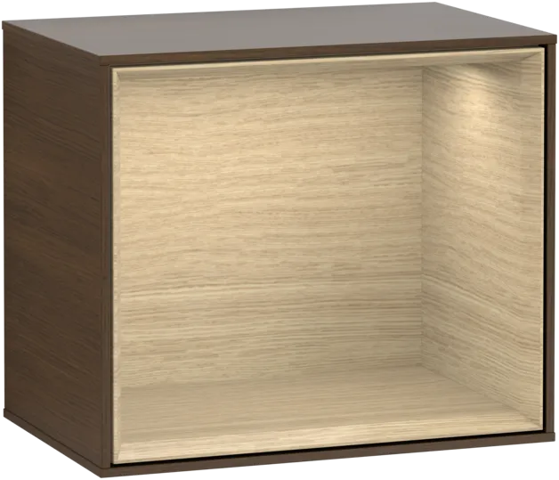 VILLEROY BOCH Policový modul Finion, s osvětlením, 418 x 356 x 270 mm, ořechová dýha / dubová dýha #F580PCGN