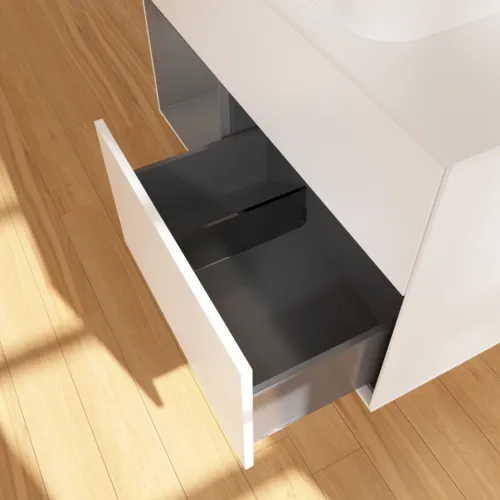 VILLEROY BOCH Toaletní skříňka Finion, s osvětlením, 2 výsuvy, 1000 x 603 x 501 mm, bílý matný lak / antracitový matný lak / bílé matné sklo #F651GKMT, obrázek 7