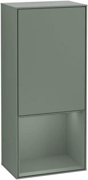 VILLEROY BOCH Boční skříňka Finion, s osvětlením, 1 dveře, 418 x 936 x 270 mm, olivový matný lak / olivový matný lak #F540GMGM