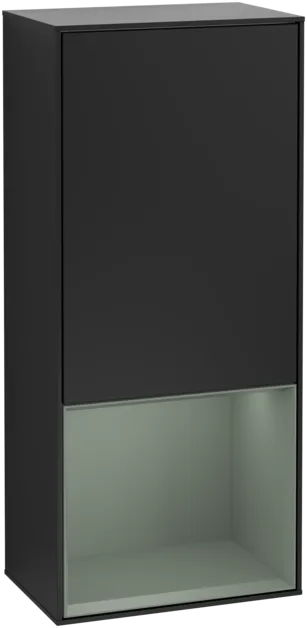 VILLEROY BOCH Boční skříňka Finion, s osvětlením, 1 dveře, 418 x 936 x 270 mm, černý matný lak / olivový matný lak #F550GMPD