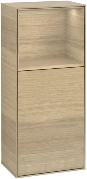 VILLEROY BOCH Boční skříňka Finion, s osvětlením, 1 dvířka, 418 x 936 x 270 mm, Dubová dýha / Dubová dýha #F510PCPC