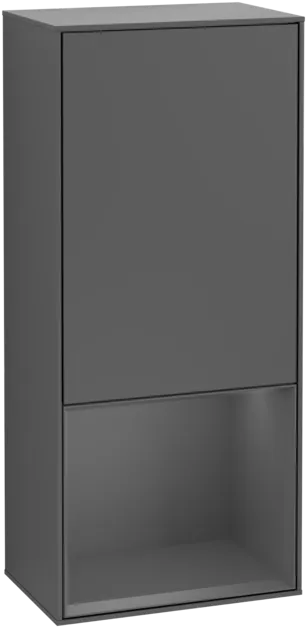 VILLEROY BOCH Boční skříňka Finion, s osvětlením, 1 dvířka, 418 x 936 x 270 mm, antracit matný lak / antracit matný lak #F540GKGK