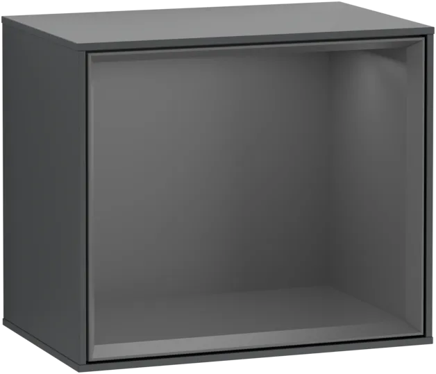 VILLEROY BOCH Policový modul Finion, s osvětlením, 418 x 356 x 270 mm, půlnočně modrý matný lak / antracitový matný lak #F580GKHG