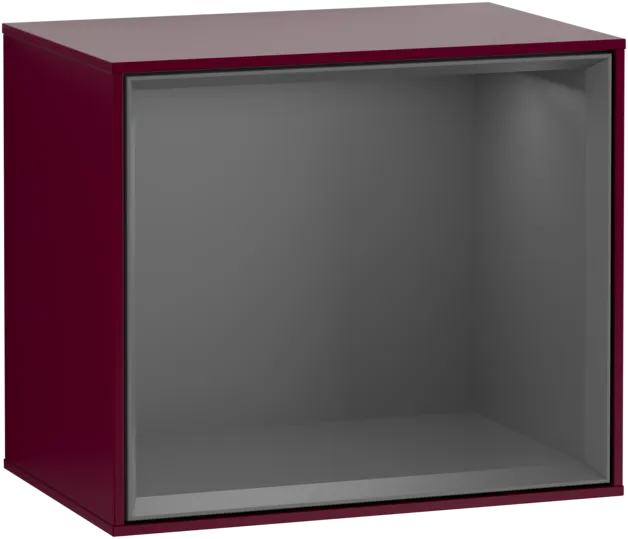 VILLEROY BOCH Regálový modul Finion, s osvětlením, 418 x 356 x 270 mm, matný lak Pivoňka / matný antracitový lak #F580GKHB