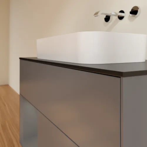 VILLEROY BOCH Toaletní skříňka Finion, s osvětlením, 2 výsuvy, 1000 x 603 x 501 mm, antracit matný lak / antracit matný lak / sklo černé matné #F652GKGK, obrázek 6