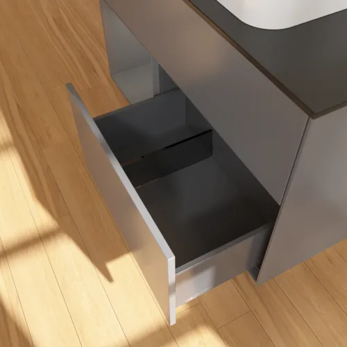 VILLEROY BOCH Toaletní skříňka Finion, s osvětlením, 2 výsuvy, 1000 x 603 x 501 mm, antracit matný lak / antracit matný lak / sklo černé matné #F652GKGK, obrázek 7