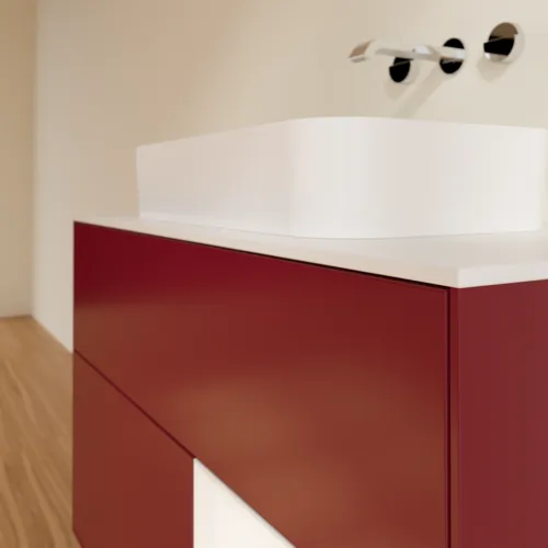 VILLEROY BOCH Toaletní skříňka Finion, s osvětlením, 2 výsuvy, 1000 x 603 x 501 mm, Peony Matt Lacquer / White Matt Lacquer / Glass White Matt #F661MTHB, obrázek 6