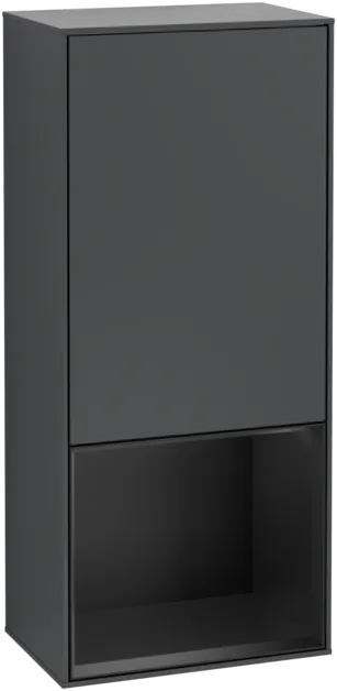 VILLEROY BOCH Boční skříňka Finion, s osvětlením, 1 dveře, 418 x 936 x 270 mm, Midnight Blue Matt Lacquer / Black Matt Lacquer #F550PDHG