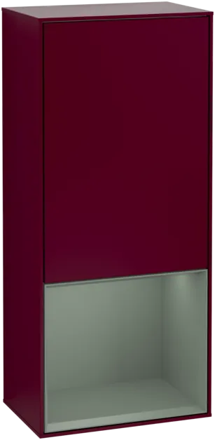 VILLEROY BOCH Boční skříňka Finion, s osvětlením, 1 dvířka, 418 x 936 x 270 mm, matný lak Peony / matný lak Olive #F540GMHB
