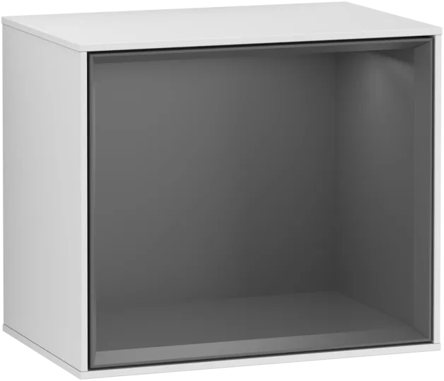 VILLEROY BOCH Policový modul Finion, s osvětlením, 418 x 356 x 270 mm, bílý matný lak / antracitový matný lak #F580GKMT
