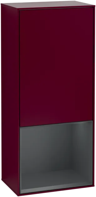 VILLEROY BOCH Boční skříňka Finion, s osvětlením, 1 dvířka, 418 x 936 x 270 mm, matný lak Peony / matný lak Midnight Blue #F550HGHB