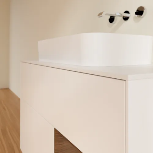 VILLEROY BOCH Toaletní skříňka Finion, s osvětlením, 2 výsuvy, 1000 x 603 x 501 mm, bílý matný lak / ořechová dýha / sklo bílé matné #F661GNMT, obrázek 6