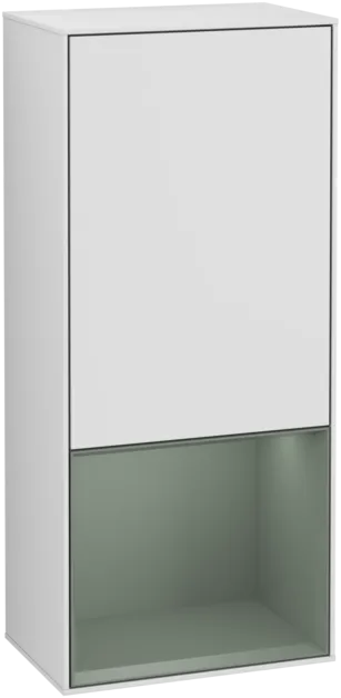 VILLEROY BOCH Boční skříňka Finion, s osvětlením, 1 dveře, 418 x 936 x 270 mm, bílý matný lak / olivový matný lak #F540GMMT